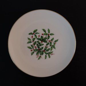 LENOX Holiday Special 10.5" Dessert Christmas Plate & Berries Made In The USA